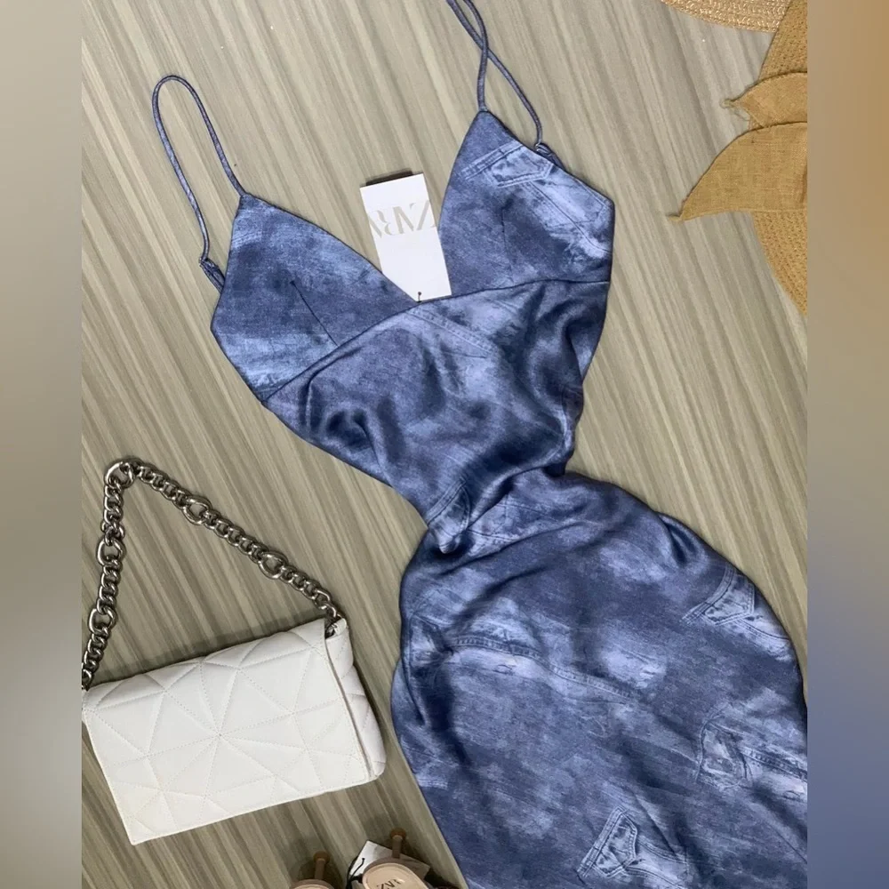 COPY - COPY - Dress Satinado Zara Bloggers Woman Size Small - Picture 4 of 5